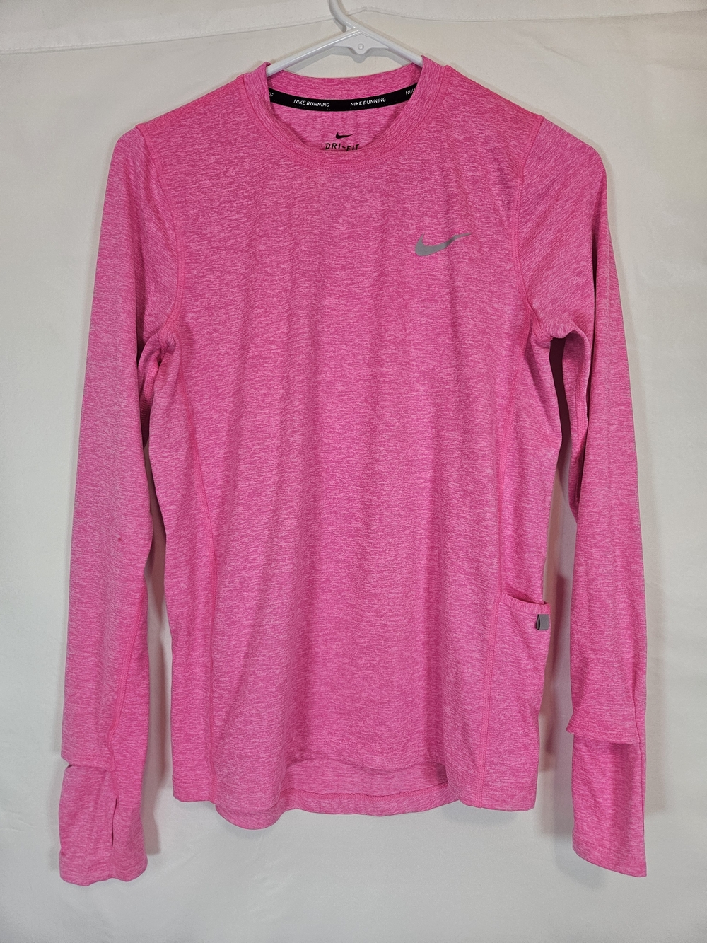 Nike Women’s Pink Long Sleeve Dri-FIT Running Top Workout Athleisure Yoga